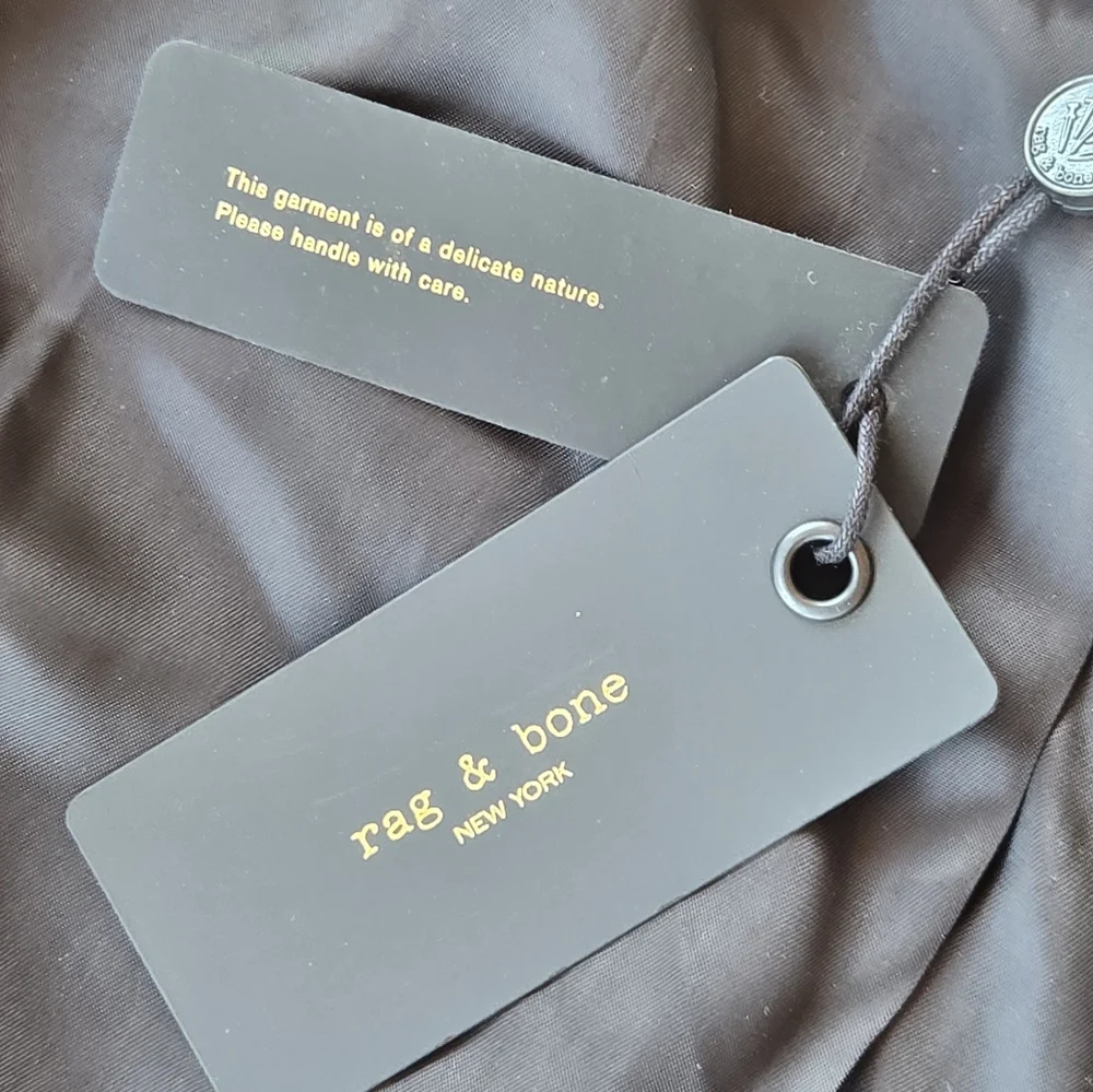 Rag & Bone Ezra Cotton-Blend Linton Tweed Long Blazer Size 0 Cream And Blue - Picture 6 of 9